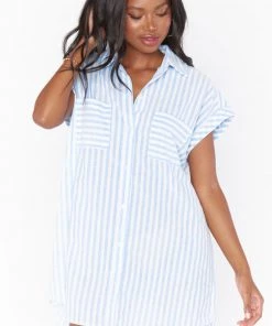 Show Me Your Mumu Martin Shirt Dress ~ Coastal Blue Stripe