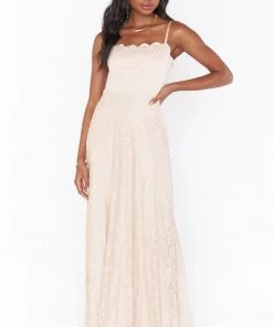 Show Me Your Mumu Lauren Tie Maxi Dress ~ Champagne Forever Lace Bridesmaids Dresses