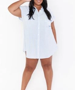 Show Me Your Mumu Martin Shirt Dress ~ Coastal Blue Stripe