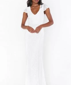 Show Me Your Mumu Dresses Brooke Maxi Dress ~ White Forever Lace