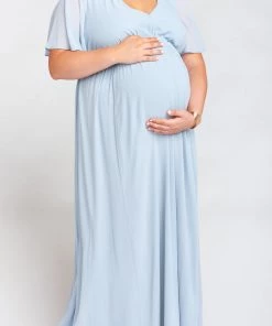 Show Me Your Mumu Maternity Emily Empire Maxi Dress ~ Steel Blue Chiffon 20 Show Me Your Mumu Maternity Emily Empire Maxi Dress ~ Steel Blue Chiffon