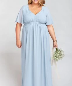 Show Me Your Mumu Maternity Emily Empire Maxi Dress ~ Steel Blue Chiffon 19 Show Me Your Mumu Maternity Emily Empire Maxi Dress ~ Steel Blue Chiffon
