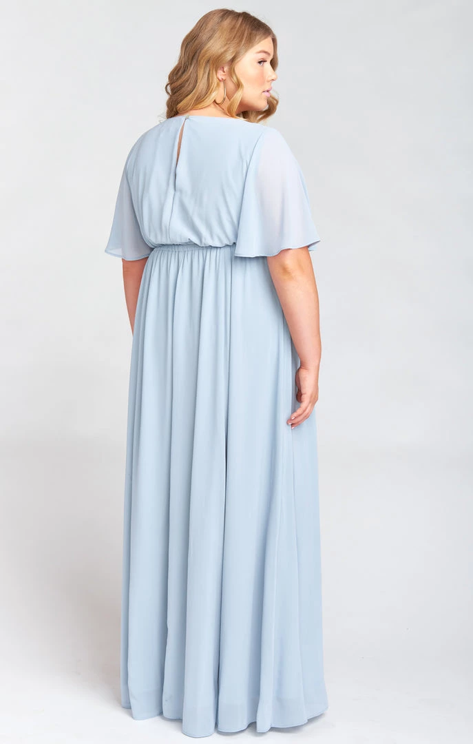 Show Me Your Mumu Maternity Emily Empire Maxi Dress ~ Steel Blue Chiffon 12 Show Me Your Mumu Maternity Emily Empire Maxi Dress ~ Steel Blue Chiffon