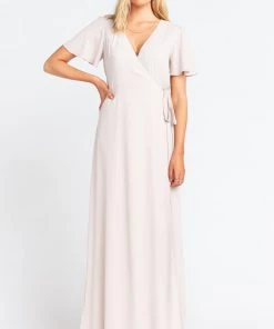 Show Me Your Mumu Noelle Flutter Wrap Dress ~ Show Me The Ring Crisp