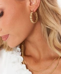 Show Me Your Mumu New Mu LUV AJ Daisy Chain Hoops ~ Gold