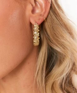 Show Me Your Mumu New Mu LUV AJ Daisy Chain Hoops ~ Gold