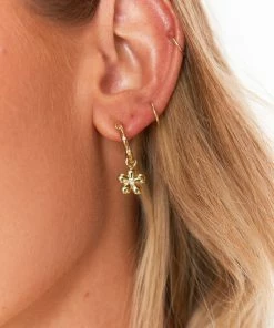 Show Me Your Mumu LUV AJ Diamonte Daisy Hoops ~ Gold New Mu