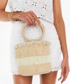 Show Me Your Mumu Perla Circle Handle Bag ~ Natural New Mu