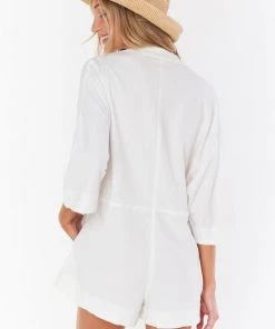 Show Me Your Mumu Horton Romper ~ White Linen