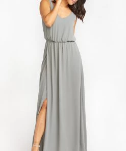 Show Me Your Mumu Kendall Maxi Dress With Short Lining ~ Soft Charcoal Crisp 11 Show Me Your Mumu Kendall Maxi Dress With Short Lining ~ Soft Charcoal Crisp