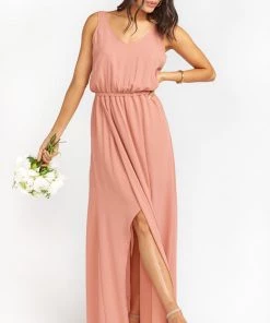 Show Me Your Mumu Bridesmaids Dresses Kendall Maxi Dress ~ Rustic Mauve Crisp
