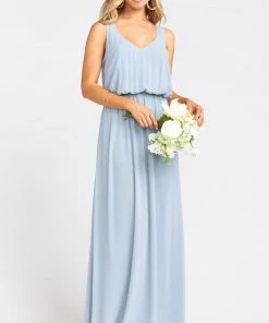 Show Me Your Mumu Kendall Maxi Dress ~ Steel Blue Chiffon