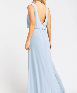 Show Me Your Mumu Kendall Maxi Dress ~ Steel Blue Chiffon