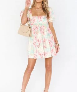 Show Me Your Mumu Smitten Babydoll Dress ~ Pastel Flowers