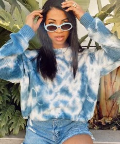 Show Me Your Mumu Sunday Sweater ~ Navy Tie Dye New Mu