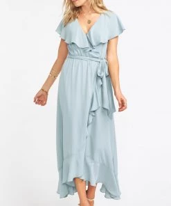 Show Me Your Mumu Maternity Jess Ruffle Midi Dress ~ Silver Sage Crisp 18 Show Me Your Mumu Maternity Jess Ruffle Midi Dress ~ Silver Sage Crisp