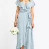 Show Me Your Mumu Maternity Jess Ruffle Midi Dress ~ Silver Sage Crisp 2 Show Me Your Mumu Maternity Jess Ruffle Midi Dress ~ Silver Sage Crisp