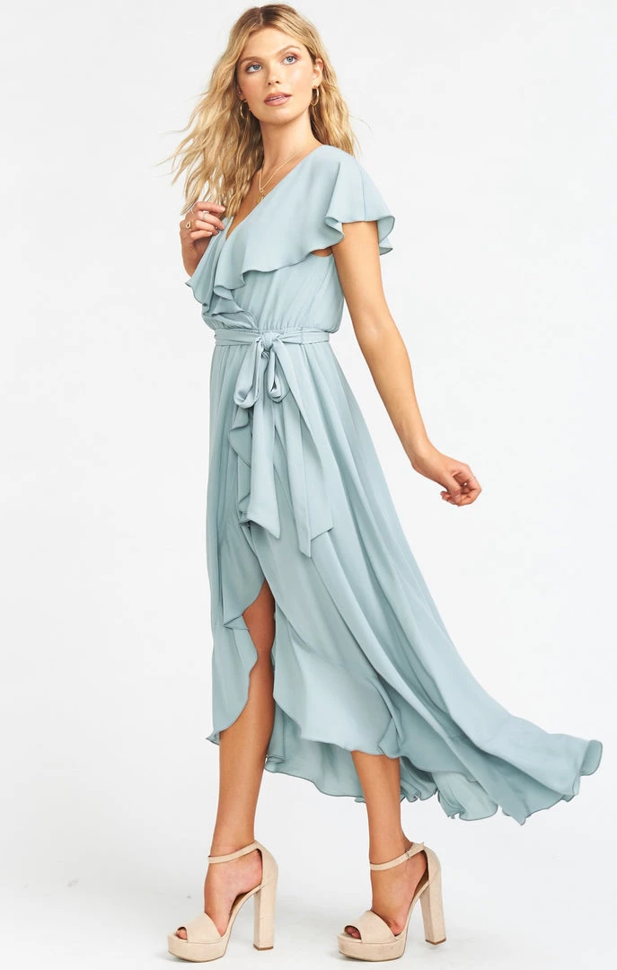 Show Me Your Mumu Maternity Jess Ruffle Midi Dress ~ Silver Sage Crisp 4 Show Me Your Mumu Maternity Jess Ruffle Midi Dress ~ Silver Sage Crisp