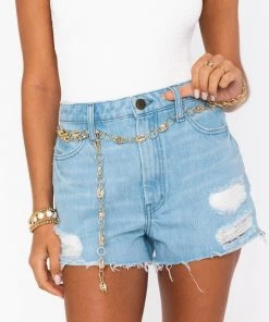 Show Me Your Mumu Cowrie Shell Chain Belt ~ Gold