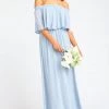 Show Me Your Mumu Hacienda Maxi Dress ~ Steel Blue Chiffon