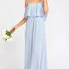 Show Me Your Mumu Caitlin Ruffle Maxi Dress ~ Steel Blue Chiffon