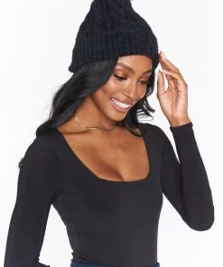 Show Me Your Mumu Josie Chenille Beanie Hat ~ Black