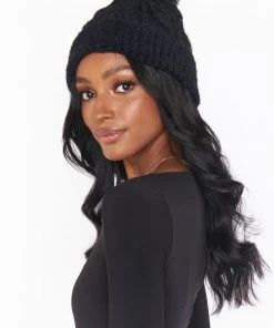 Show Me Your Mumu Josie Chenille Beanie Hat ~ Black