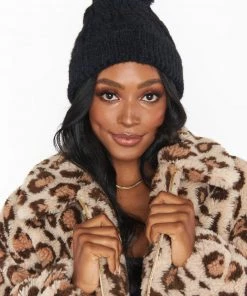 Show Me Your Mumu Josie Chenille Beanie Hat ~ Black