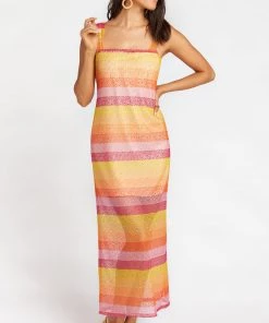 Show Me Your Mumu New Mu Harlowe Maxi Dress ~ Fiesta Sunset Stripe
