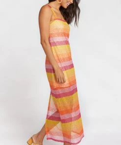Show Me Your Mumu New Mu Harlowe Maxi Dress ~ Fiesta Sunset Stripe