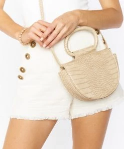 Show Me Your Mumu Lela Snakeskin Crossbody Bag ~ Natural