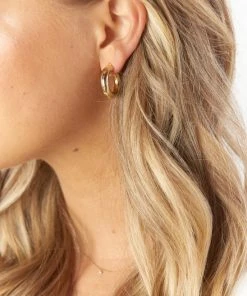 Show Me Your Mumu Faithy Jewels Everyday Hoop Earrings ~ 18K Gold Plated New Mu