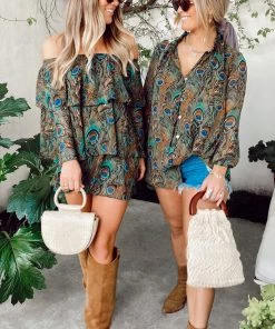 Show Me Your Mumu Triple Decker Romper ~ Original Peacock New Mu