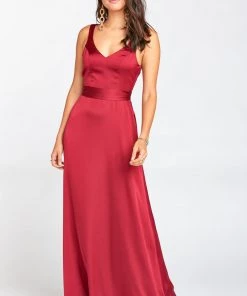 Show Me Your Mumu Jenn Maxi Dress ~ Ruby Luxe Satin