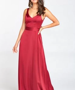 Show Me Your Mumu Jenn Maxi Dress ~ Ruby Luxe Satin