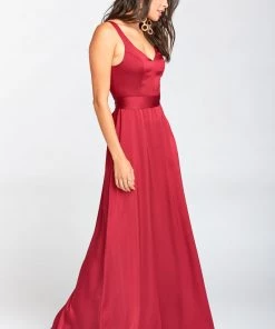 Show Me Your Mumu Jenn Maxi Dress ~ Ruby Luxe Satin