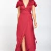 Show Me Your Mumu Noelle Wrap Dress ~ Ruby Luxe Satin Bridesmaids Dresses
