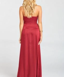 Show Me Your Mumu Bridesmaids Dresses Bonbon Strapless Dress ~ Ruby Luxe Satin