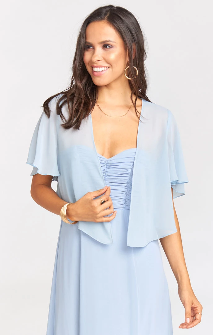 Show Me Your Mumu Brenna Bridal Cape ~ Steel Blue Chiffon Bridesmaids Dresses 3 Show Me Your Mumu Brenna Bridal Cape ~ Steel Blue Chiffon Bridesmaids Dresses