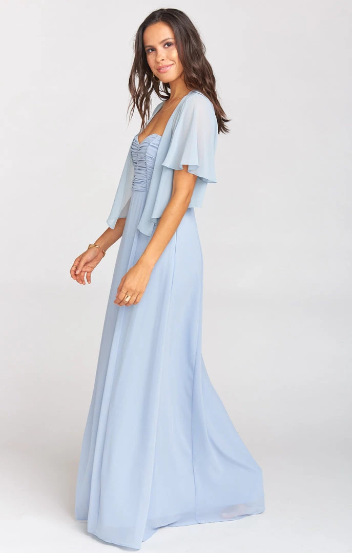 Show Me Your Mumu Brenna Bridal Cape ~ Steel Blue Chiffon Bridesmaids Dresses 7 Show Me Your Mumu Brenna Bridal Cape ~ Steel Blue Chiffon Bridesmaids Dresses