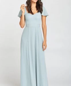 Show Me Your Mumu Bridesmaids Dresses Marie Sweetheart Maxi Dress ~ Silver Sage Crisp