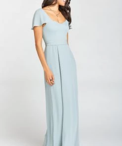 Show Me Your Mumu Bridesmaids Dresses Marie Sweetheart Maxi Dress ~ Silver Sage Crisp