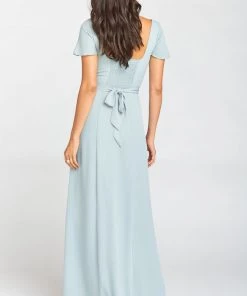 Show Me Your Mumu Bridesmaids Dresses Marie Sweetheart Maxi Dress ~ Silver Sage Crisp