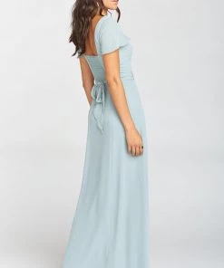 Show Me Your Mumu Bridesmaids Dresses Marie Sweetheart Maxi Dress ~ Silver Sage Crisp