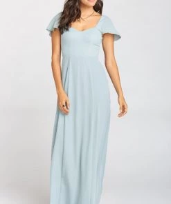 Show Me Your Mumu Bridesmaids Dresses Marie Sweetheart Maxi Dress ~ Silver Sage Crisp