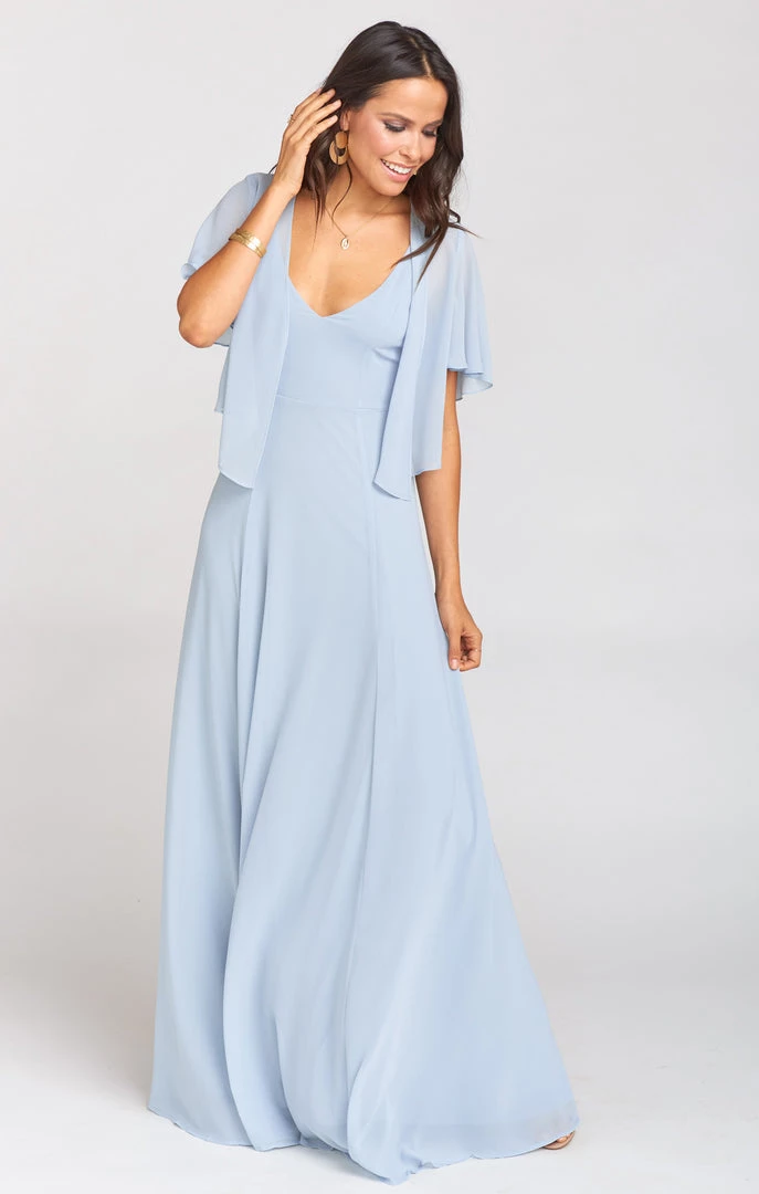 Show Me Your Mumu Brenna Bridal Cape ~ Steel Blue Chiffon Bridesmaids Dresses 6 Show Me Your Mumu Brenna Bridal Cape ~ Steel Blue Chiffon Bridesmaids Dresses