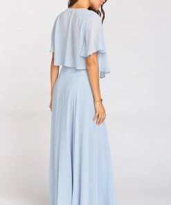 Show Me Your Mumu Brenna Bridal Cape ~ Steel Blue Chiffon Bridesmaids Dresses 10 Show Me Your Mumu Brenna Bridal Cape ~ Steel Blue Chiffon Bridesmaids Dresses