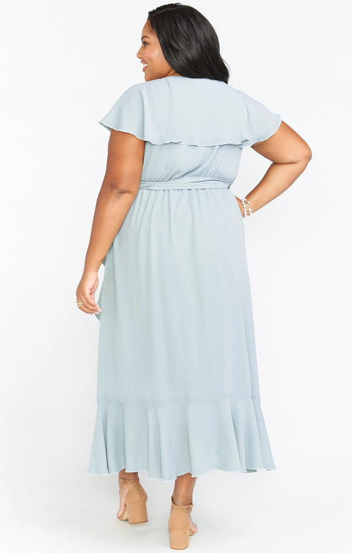 Show Me Your Mumu Maternity Jess Ruffle Midi Dress ~ Silver Sage Crisp 12 Show Me Your Mumu Maternity Jess Ruffle Midi Dress ~ Silver Sage Crisp