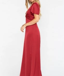 Show Me Your Mumu Rome Twist Gown ~ Ruby Luxe Satin